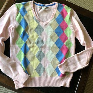 Pale Vintage Cotton Argyle Sweater Tommy Hilfiger